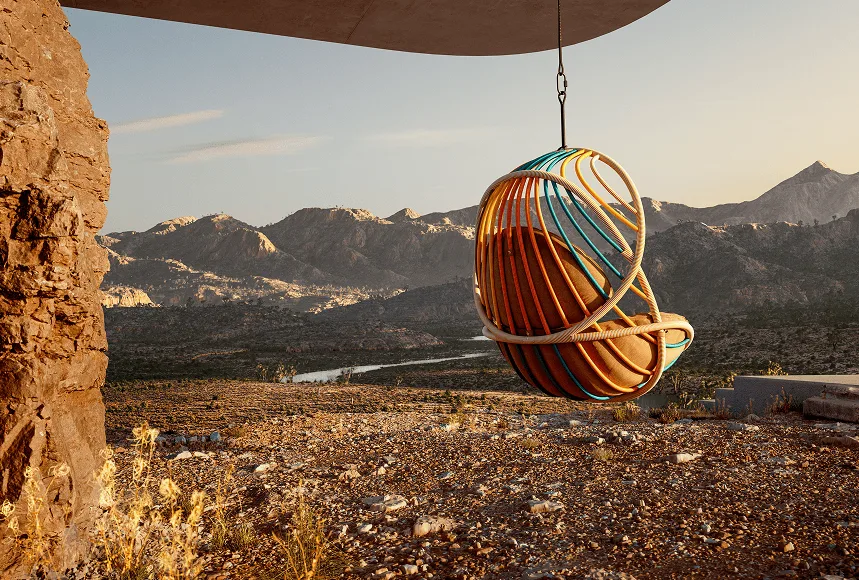 Dedon woven outdoor furniture at Elementi Bengaluru