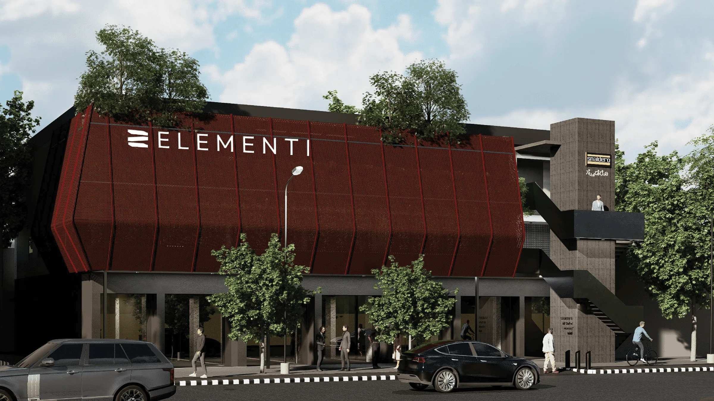Elementi showroom facade, Bengaluru
