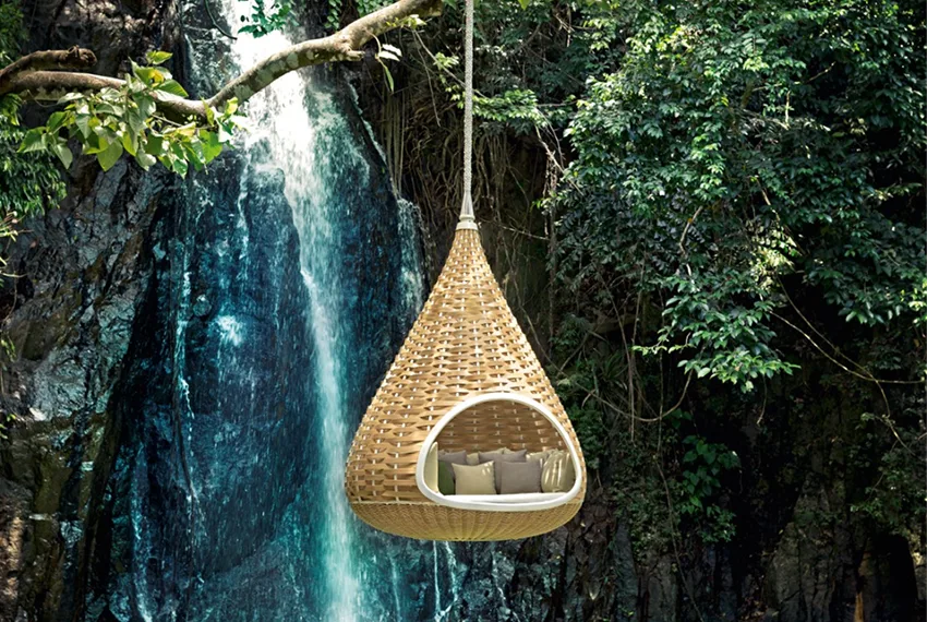 Dedon woven outdoor furniture at Elementi Bengaluru