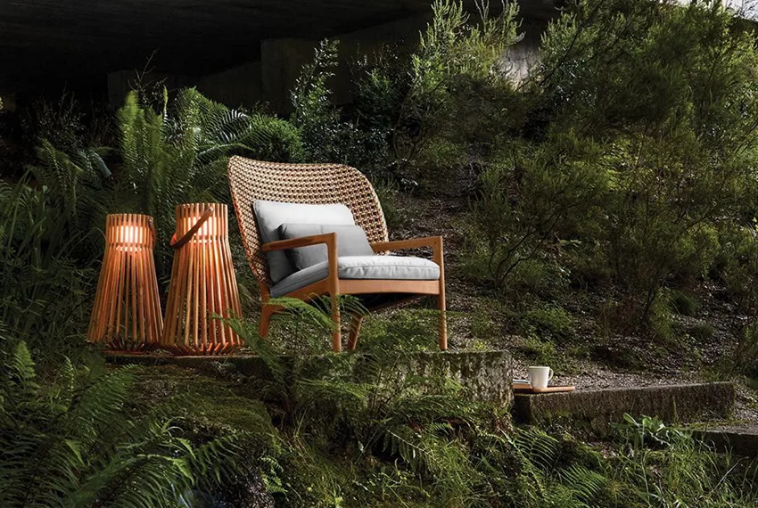 Gloster teak outdoor furniture at Elementi Bengaluru